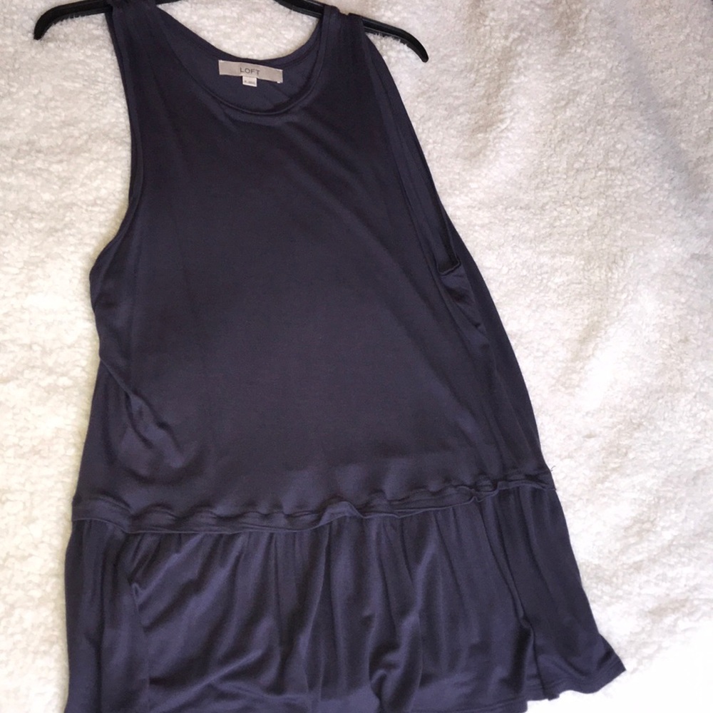 Loft Purple Ruffled Tank top